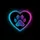 Nebula Glowing Electric Blue Magenta Paw Print Heart Animal Lover Gift Spare Tire Cover - 6