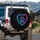 Nebula Glowing Electric Blue Magenta Paw Print Heart Animal Lover Gift Spare Tire Cover - 3