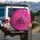 Fuchsia Magenta Shimmer Iridescent Glitter Confetti - Car Accessory Gift Spare Tire Cover - 3