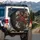 Red Oni Mask Serpent Dragon Chrysanthemum Kanji - Japanese Heritage Vehicle Decor Spare Tire Cover - 3