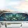 Majestic Octopus Stained Glass Christmas Tree Festive Red Gold Ornaments - Road Trip Gift Car Sunshade - 5