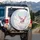 Realistic Feathered Pink Angel Wing Baby Pig Soaring Clouds - Wildlife Lover Gift Spare Tire Cover - 3