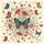 Butterflies Poppies Daisies Blossoms Leafy Sprigs Vines Garden - Outdoor Vehicle Accessory Gift Spare Tire Cover - 6