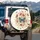 Butterflies Poppies Daisies Blossoms Leafy Sprigs Vines Garden - Outdoor Vehicle Accessory Gift Spare Tire Cover - 3
