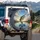 Large-mouth Bass Fish Leaping Lake Landscape - Fishing Enthusiast Gift for Outdoorsman Spare Tire Cover - 3