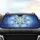 Aqua Blue Lavender Stained Glass Floral Mandala Car Interior Upgrade Car Sunshade - 4