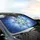 Aqua Blue Lavender Stained Glass Floral Mandala Car Interior Upgrade Car Sunshade - 6