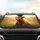 Highland Calf Butterfly Golden Landscape - Car Interior Upgrade Cow Lover Gift Car Sunshade - 4