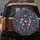 Vibrant Fuchsia Sky Blue Floral Foliage Botanical - Everyday Auto Accessory Gift Spare Tire Cover - 5