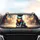 Luminous Ruby Red Sapphire Blue Mosaic Stained Glass Cat Car Interior Upgrade Car Sunshade - 4