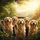Joyous Golden Retrievers Paws Raised - Golden Hour Nature Dog Lover Gift Spare Tire Cover - 6
