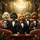 Cream, Black, Golden Poodles in Tuxedos Steering Wheel - Luxury Adventure Gift Spare Tire Cover - 6