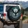 Mythic Soaring Black Dragon Full Moon Night Sky Mountain Peaks - Fantasy Gift Spare Tire Cover - 3