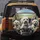 Fluffy White Dogs Driving Car Steering Wheel - Road Trip Adventure Dog Lover Gift Spare Tire Cover - 5