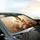 Rococo Cherub Golden Wings Blooming Crimson Rose Antique Gold Foliage Car Interior Upgrade Car Sunshade - 6