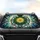 Ornate Stained Glass Floral Mandala Yellow Flower Brass Outline - Car Interior Upgrade Car Sunshade - 4