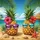 Pineapple Sunglasses Tropical Beach Scene - Vacation Travel Accessory Spare Tire Cover - 6