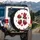 Prominent Stylized Red Ladybugs Black Spots Polka Dots - Wildlife Lover Gift Spare Tire Cover - 3