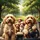 Golden-doodle Dogs Vehicle Interior Park Landscape - Pet Parent Road Trip Gift Spare Tire Cover - 6
