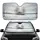 Isolated Rustic Barn Red Door Snowy Field - Winter Travel Road Trip Gift Car Sunshade - 1