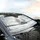 Isolated Rustic Barn Red Door Snowy Field - Winter Travel Road Trip Gift Car Sunshade - 6