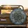 Layered Floral Glittering Gold Outline Butterflies Slate Blue - Everyday Style Gift Spare Tire Cover - 2