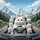 White Cats Steering Wheel Mountain Road - Adventure Journey Gift for Cat Lover Spare Tire Cover - 6