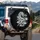 Japanese Dragon Flowing Mane Katana Sword Spirit Clouds Black Void Travel Essentials - Dragon Lover Gift Spare Tire Cover - 3
