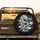 Japanese Dragon Flowing Mane Katana Sword Spirit Clouds Black Void Travel Essentials - Dragon Lover Gift Spare Tire Cover - 2