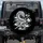 Japanese Dragon Flowing Mane Katana Sword Spirit Clouds Black Void Travel Essentials - Dragon Lover Gift Spare Tire Cover - 1