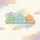 Distinct Clustered Soft Green Pastel Blue Warm Orange Cartoon Clouds Home Decor Gift Spare Tire Cover - 6