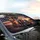Classic American Semi Truck Skull Flag Sunset Highway - Car Interior Upgrade Car Sunshade - 6