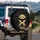 Eagle Soaring Over Full Moon Golden Reflections Night Sky - Wildlife Lover Gift Spare Tire Cover - 3