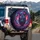 Geometric Tribal Owl Galaxy Nebula Stars - Outdoor Adventure Gift Spare Tire Cover - 3