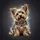 Fluffy Playful Sitting Yorkshire Terrier Dog with Expressive Bright Eyes - Dog Lover Gift Spare Tire Cover - 6
