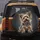 Fluffy Playful Sitting Yorkshire Terrier Dog with Expressive Bright Eyes - Dog Lover Gift Spare Tire Cover - 5