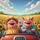 Pigs Vintage Car Sunflowers Road - Road Trip Travel Essentials Pig Lover Gift Spare Tire Cover - 6