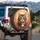 Fluffy Tabby Cat Face Golden Eyes Pink Nose - Cat Lover Vehicle Accessory Gift Spare Tire Cover - 3