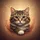 Fluffy Tabby Cat Face Golden Eyes Pink Nose - Cat Lover Vehicle Accessory Gift Spare Tire Cover - 6