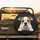Expressive Curious Friendly Bulldog Puppy on Ledge Black Background Dog Lover Gift Spare Tire Cover - 2