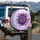 Vibrant Aster Flowers Water Droplets - Outdoor Enthusiast Gift Spare Tire Cover - 3