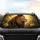 Majestic Lion Lioness Golden Rose Tropical Foliage - Car Interior Upgrade Car Sunshade - 4