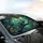Iridescent Chameleon Perched Branch Tropical Jungle Exotic Flowers - Car Interior Upgrade Car Sunshade - 6