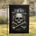 Aged Skull Crossbones Pirate Ship Gold - Gothic Home Decor Gift Garden Flag - 1