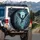 Dark Grey Dragon Mystical Forest Moon - Fantasy Lover Gift Spare Tire Cover - 3