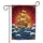 Triple-Masted Golden Sailing Ship Crimson Sky Ocean Waves - Nautical Home Decor Gift Garden Flag - 3