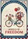 WHEELS OF FREEDOM Vintage American Bicycle Patriotic Wildflowers - Independence Day Gift Garden Flag - 6