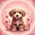 Fluffy Light Brown Puppy Dark Eyes Rose Pink Field Dog Lover Home Decor Gift Spare Tire Cover - 6