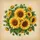 Vibrant Sunflowers Antique Parchment Script - Farmhouse Nature Lover Gift Spare Tire Cover - 6
