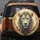Regal White Lion Golden Filigree Turquoise Gemstones - Wildlife Lover Gift Spare Tire Cover - 5